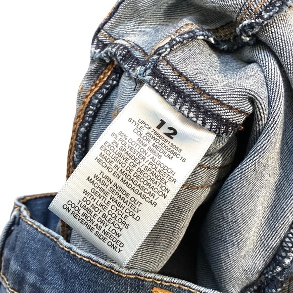 Jordache Girls Super Skinny Lightly Distressed Denim Jeans, Size 12 - Picture 4 of 10